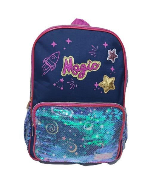 Mochila Bolsa Meninas Infantil Criança Passeio Escola Paetê - Verde - 2