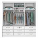 Ver imagem 4 de Guarda Roupa Chicago 3 Portas 9 Gavetas com Espelho Tcil:branco