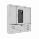 Ver imagem 2 de Guarda Roupa Chicago 3 Portas 9 Gavetas com Espelho Tcil:branco