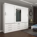Ver imagem 1 de Guarda Roupa Chicago 3 Portas 9 Gavetas com Espelho Tcil:branco