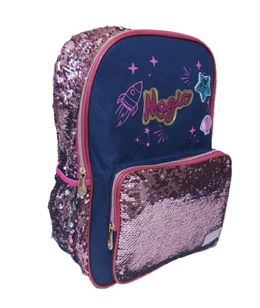 Mochila Bolsa Meninas Infantil Criança Passeio Escola Paetê - Rosa - 2