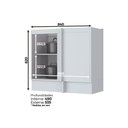 Ver imagem 5 de Módulo Cozinha Henn Americana Balcão Canto Reto 1 Porta S/ Tampo 84cm Cinza