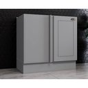 Ver imagem 1 de Módulo Cozinha Henn Americana Balcão Canto Reto 1 Porta S/ Tampo 84cm Cinza