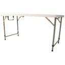 Ver imagem 6 de Mesa Dobrável Camping Vira Maleta 61x127cm Até 4 Pessoas Estrutura em Aço Portátil Fácil de Montar