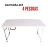 Mesa Dobrável Camping Vira Maleta 61x127cm Até 4 Pessoas Estrutura em Aço Portátil Fácil de Montar - 4