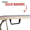 Ver imagem 3 de Mesa Dobrável Camping Vira Maleta 61x127cm Até 4 Pessoas Estrutura em Aço Portátil Fácil de Montar
