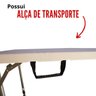 Mesa Dobrável Camping Vira Maleta 61x127cm Até 4 Pessoas Estrutura em Aço Portátil Fácil de Montar - 3