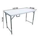 Ver imagem 2 de Mesa Dobrável Camping Vira Maleta 61x127cm Até 4 Pessoas Estrutura em Aço Portátil Fácil de Montar