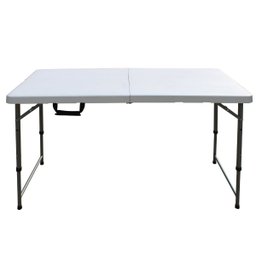 Mesa Dobrável Camping Vira Maleta 61x127cm Até 4 Pessoas Estrutura em Aço Portátil Fácil de Montar - 1 Mesa Dobrável Camping Vira Maleta 61x127cm Até 4 Pessoas Estrutura em Aço Portátil Fácil de Montar - 1