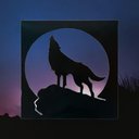 Ver imagem 5 de Quadro Lobo Uivando em Ferro com Pintura Eletrostática Selvagem