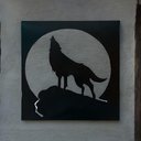 Ver imagem 4 de Quadro Lobo Uivando em Ferro com Pintura Eletrostática Selvagem