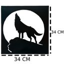 Ver imagem 3 de Quadro Lobo Uivando em Ferro com Pintura Eletrostática Selvagem