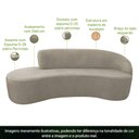 Ver imagem 3 de Sofá Curvo 3 Lugares 210cm Eron Braço Esquerdo Suede Camurça Bege - Nexta Casa