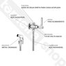 Ducha Higiênica com Registro Derivação 2 Saídas 1/4 Volta Metal Duchinha Metal Flexível 2,00M C11 - 3