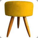 Ver imagem 2 de Kit 2 Puff Decorativo Redondo para Sala Quarto Penteadeira Pé Palito Castanho Suede Cores