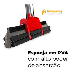 Mop Rodo Esponja Limpa Pisos E Vidros Seca Sem Torcer - 3