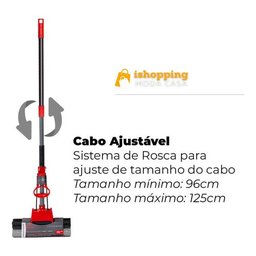 Mop Rodo Esponja Limpa Pisos E Vidros Seca Sem Torcer - 5