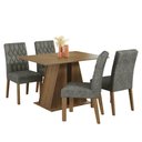 Ver imagem 2 de Conjunto Sala de Jantar Mesa Tampo de Madeira 4 Cadeiras Rustic/silver Gisele Madesa