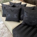 Ver imagem 4 de Kit Manta Listrado e 6 Capas de Almofadas Preto 45x45cm