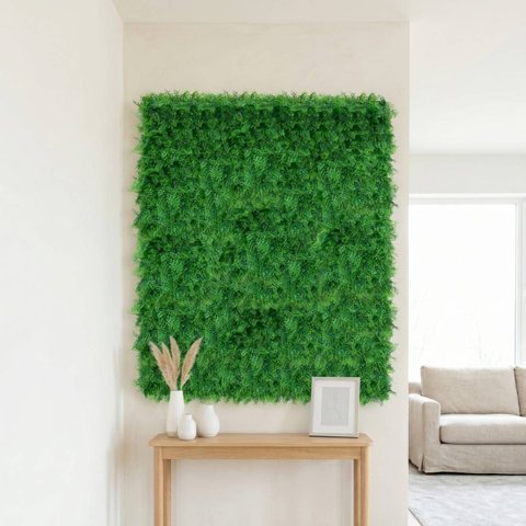 Kit 7 Painéis de Plantas Artificiais Folhagens Mistas Alta Qualidade para Decoração Interna Premium