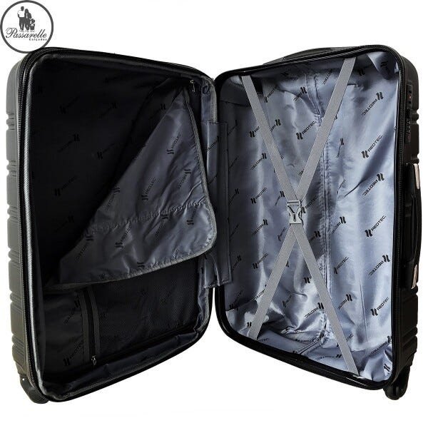 Mala de Viagem Média RedTec Lima ABS Com Rodas 360° e Cadeado Preto - Preto - M - 6
