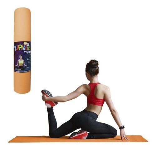 Tapete Colchonete Yoga Pilates Fitness Ginastica - 155x55cm - Yupitoys - Laranja