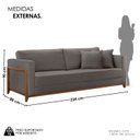 Ver imagem 4 de Sofá Living 3 Lugares Linho 234cm Paris