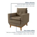 Ver imagem 5 de Poltrona Decorativa com Pillow Top e Base em Madeira Zeus