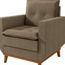 Ver imagem 7 de Poltrona Decorativa com Pillow Top e Base em Madeira Zeus