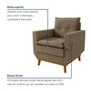 Ver imagem 4 de Poltrona Decorativa com Pillow Top e Base em Madeira Zeus