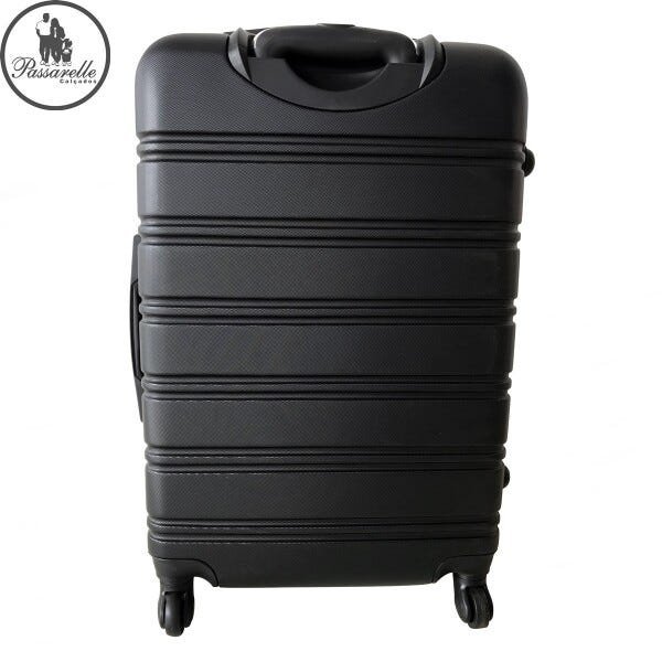 Mala de Viagem Pequena RedTec Lima ABS com Rodas 360° e Cadeado - Preto - Preto - P - 3