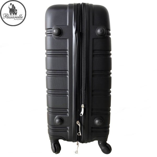 Mala de Viagem Pequena RedTec Lima ABS com Rodas 360° e Cadeado - Preto - Preto - P - 2
