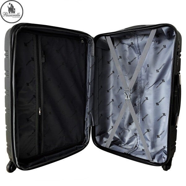 Mala de Viagem Pequena RedTec Lima ABS com Rodas 360° e Cadeado - Preto - Preto - P - 4