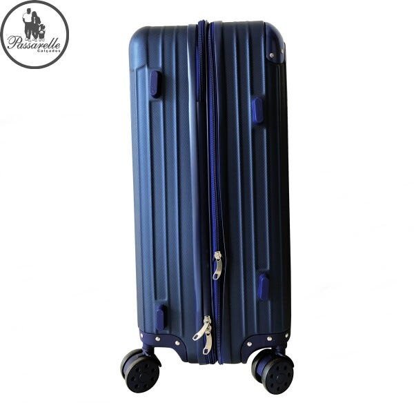 Mala de Viagem Grande RedTec Bogotá ABS com Rodas 360° e Cadeado - Azul - Azul - G - 3