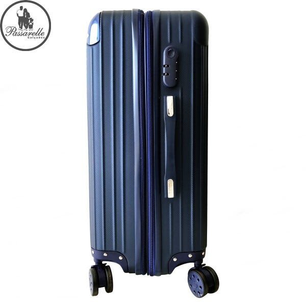 Mala de Viagem Grande RedTec Bogotá ABS com Rodas 360° e Cadeado - Azul - Azul - G - 4