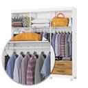 Ver imagem 7 de Guarda-Roupa 6 Portas 4 Gavetas com Espelho e Pés Genova Marrom/Branco/Cinamomo