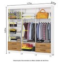 Ver imagem 5 de Guarda-Roupa 6 Portas 4 Gavetas com Espelho e Pés Genova Marrom/Branco/Cinamomo