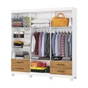 Ver imagem 4 de Guarda-Roupa 6 Portas 4 Gavetas com Espelho e Pés Genova Marrom/Branco/Cinamomo
