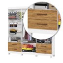 Ver imagem 6 de Guarda-Roupa 6 Portas 4 Gavetas com Espelho e Pés Genova Marrom/Branco/Cinamomo