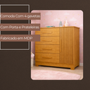 Ver imagem 2 de Cômoda Sapateira Malibú com Pés para Quarto 4 Gavetas e Porta com Prateleira em MDP - JM3 Móveis:Fre