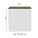 Ver imagem 4 de Balcão Multiuso 80cm 2 Portas Branco/rustic Agata Madesa Branco/rustic