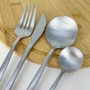 Ver imagem 3 de Faqueiro Ópera Lyor Aço 16 Peças Talheres Minimalistas Prata