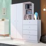 Guarda-roupa Branco com Estante Nichos 2 Portas 4 Gavetas Elijah Shop Jm - 1
