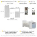 Ver imagem 3 de Quarto Infantil com Berço-Cômoda e Colchão Incluso Laura Multimóveis Branco/Azul