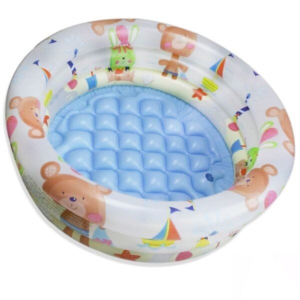 Piscina Infantil Inflável Urso 28L criança Fundo Protegido Bebê - 1