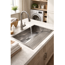 Ver imagem 1 de Tanque Cuba Aço Inox Escovado Lavanderia  Com Escorredor Profissional Grande 50x45 Cozix