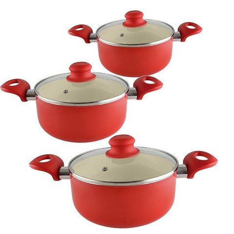 Kit 3 Caçarola Revest Cerâmico 2,0mm Class Home 20, 22, 24cm