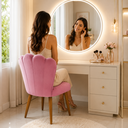 Ver imagem 7 de Poltrona Cadeira Pétala para Penteadeira Sala Mesa de Jantar Pés Palito Rosa