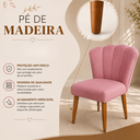 Ver imagem 6 de Poltrona Cadeira Pétala para Penteadeira Sala Mesa de Jantar Pés Palito Rosa