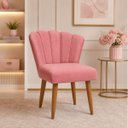 Ver imagem 2 de Poltrona Cadeira Pétala para Penteadeira Sala Mesa de Jantar Pés Palito Rosa